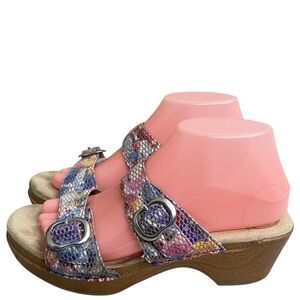 DANSKO Double Strap Wedge Sandals Womens Size 39/8.5-9 USA Leather Shoes Slip On
